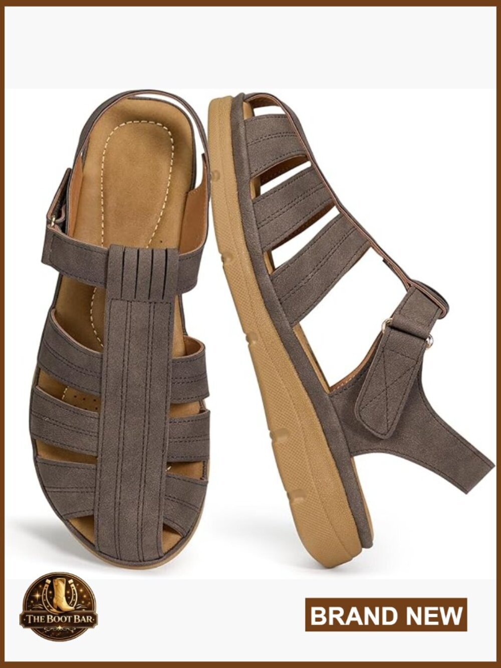 Womens Flat Sandals Closed Toe Comfort Memory Foam Fisherman Sandal Casual